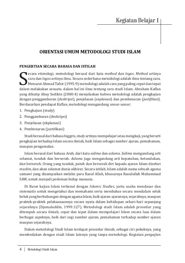 Buku Panduan Metodologi Studi Islam