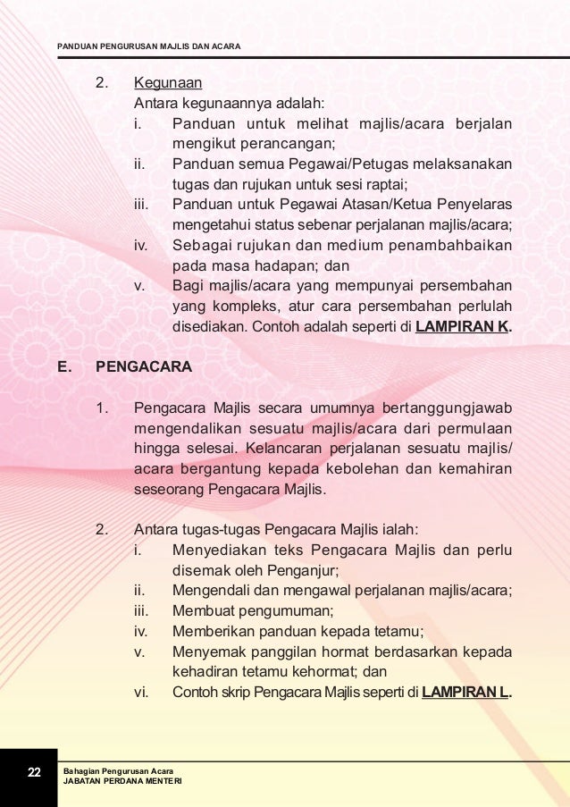 Buku panduan pengurusan majlis dan acara