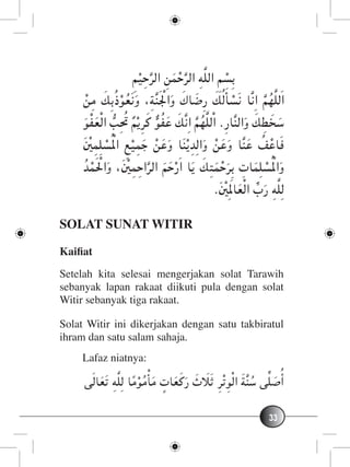 Sholat witir 1 rakaat sahaja