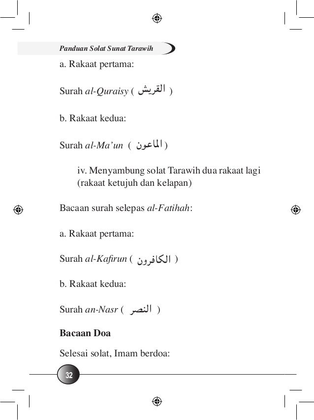 Buku panduan solat tarawih