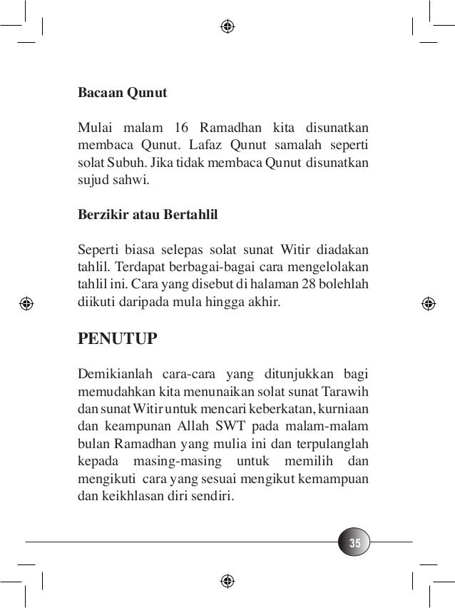 Buku panduan solat tarawih