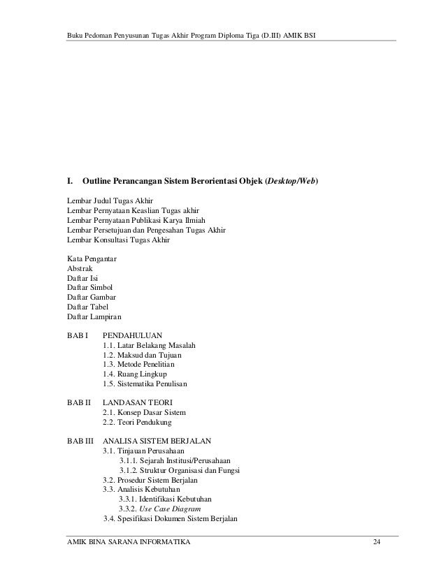 Buku panduan tugas akhir amik bsi 2014