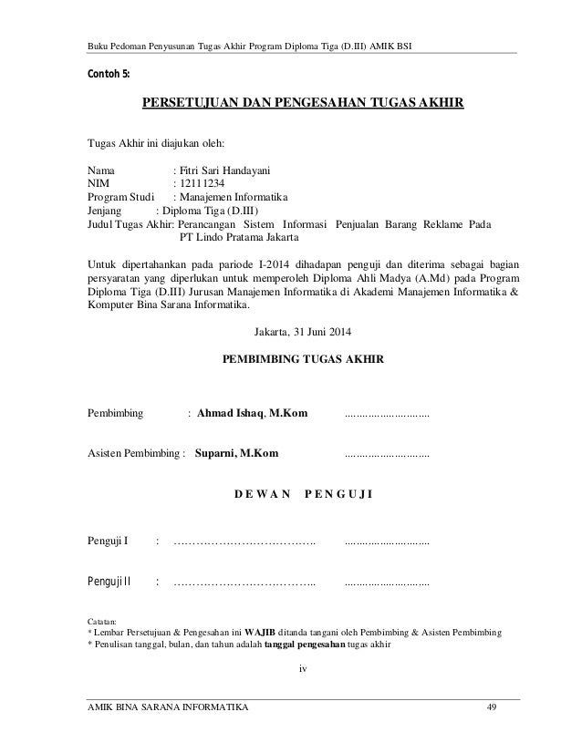 Buku panduan tugas akhir amik bsi 2014