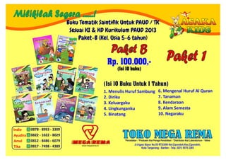 BUKU TEMATIK PAUD  K13  TERBARU 2021