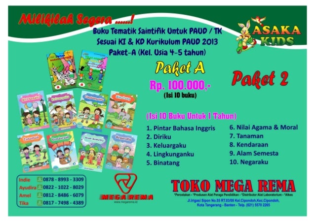 Buku PAUD Tematik 2021 - BUKU TK DAN PAUD K13 USIA 3-4 Tahun dan 4-5 Tahun dan 5-6 Tahun