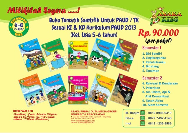 RAB BUKU PAUD TK tahun 2017 CV.ASAKA PRIMA BROSUR BUKU