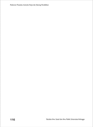 Fakultas Ilmu Sosial dan Ilmu Politik Universitas Airlangga
Pedoman Prosedur, Instruksi Kerja dan Borang Pendidikan
116
 