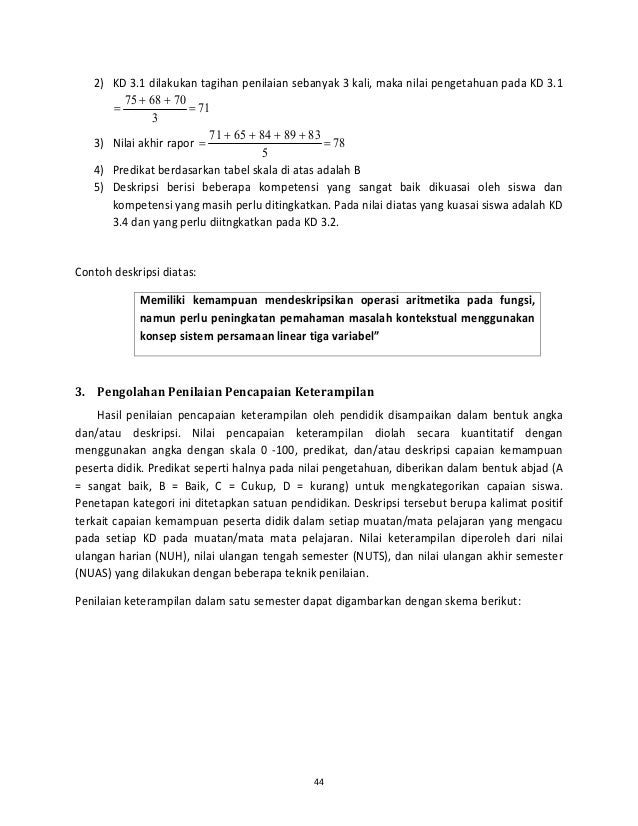 Buku pedoman penilaian smp matematika