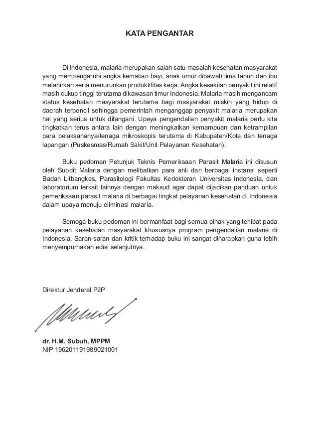 Buku Pedoman Teknis Pemeriksaan Parasit Malaria