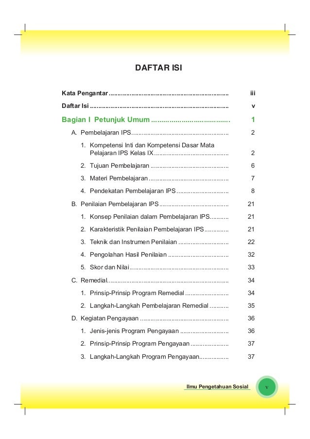 Daftar Isi Buku Ips Kelas 9 Kurikulum 2013 Berbagai Buku