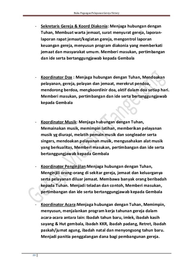 Buku Pegangan Pelayan Dan Jemaat