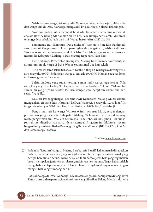bahasa kurikulum indonesia xi kelas semester soal 2 2013 pegangan sma siswa indonesia bahasa 11 Buku kelas