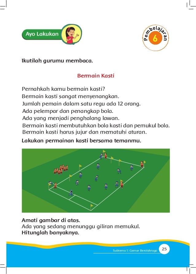 Buku pegangan siswa sd kelas 1 tema 2 kegemaranku