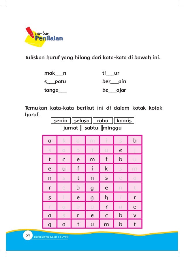 Buku pegangan siswa sd kelas 1 tema 3 kegiatanku