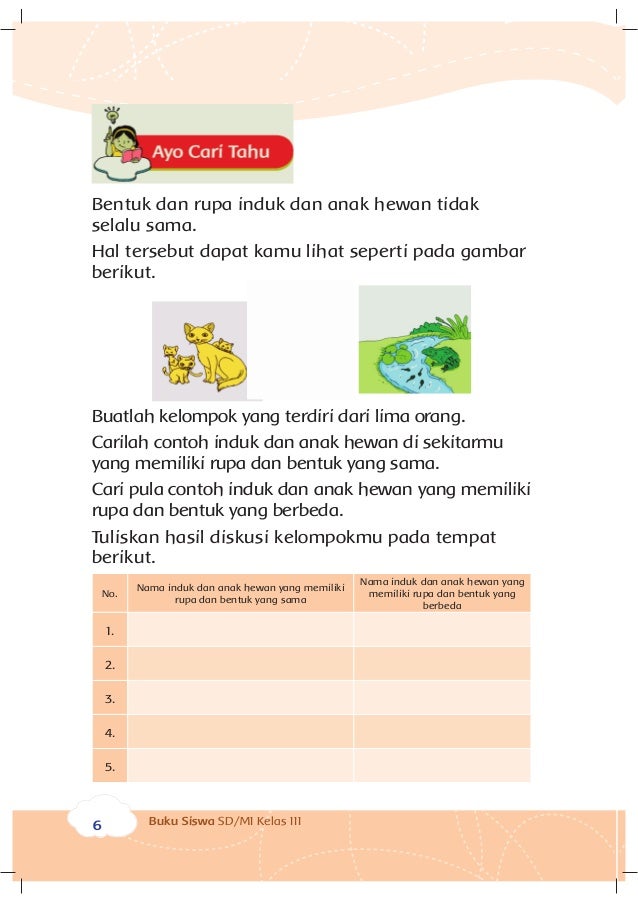 Buku pegangan siswa sd kelas 3 tema 1 perkembangbiakan 