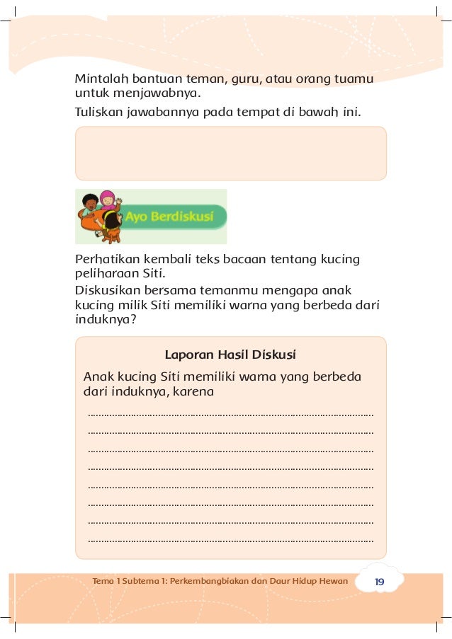 Buku Pegangan Siswa Sd Kelas 3 Tema 1 Perkembangbiakan Hewan Dan Tumb