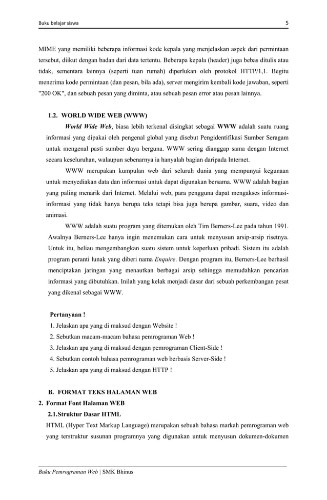 Buku pemrograman web html-css-javascript | PDF