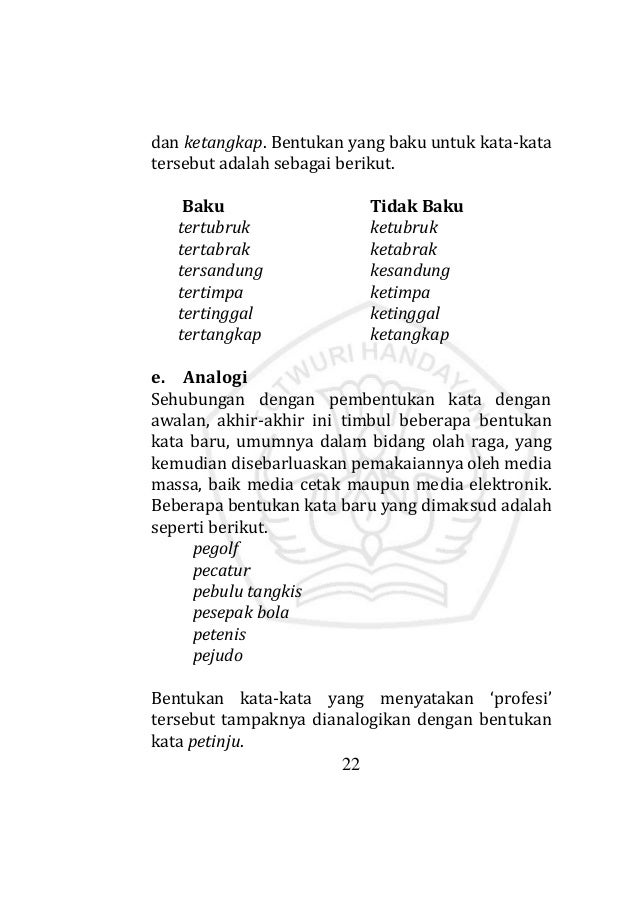 Buku Penyuluhan Bentuk Pilihan Kata Buku Penyuluhan Bentuk Pilihan Kata