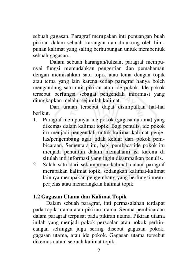 Ide utama dalam suatu paragraf disebut