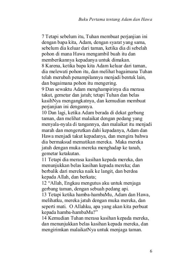 Forgotten Books of Eden: Kitab Adam dan Hawa