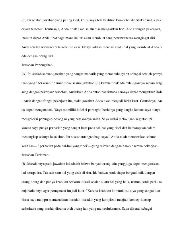 Buku Pertanyaan Yang Paling Sering Diajukan Saat Wawancara Dan Jawaba