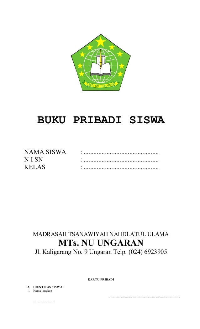 Contoh Buku pribadi siswa