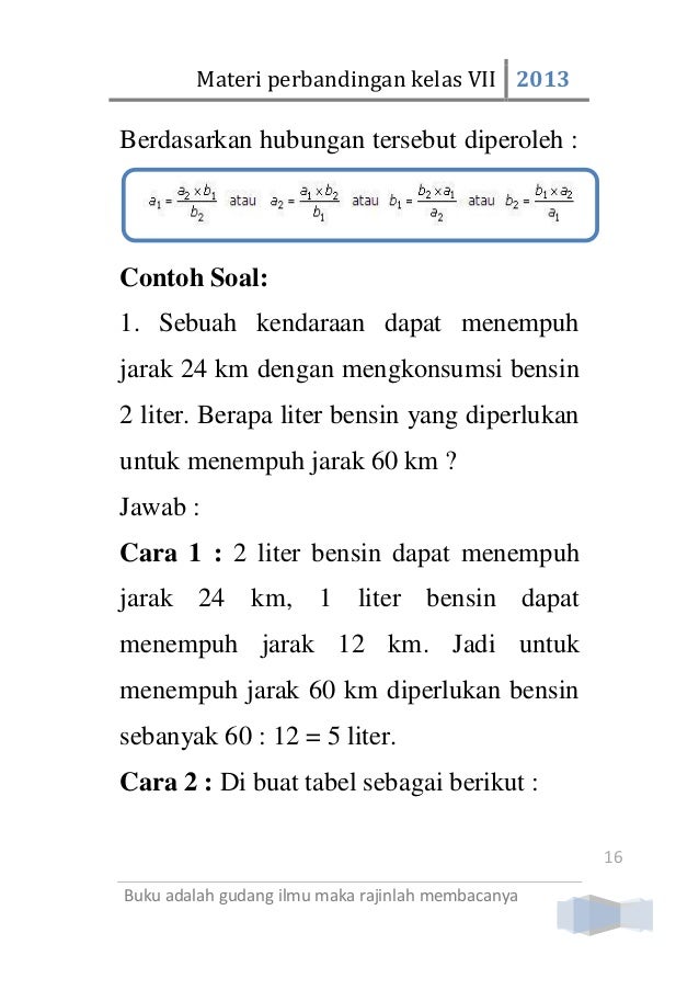 Contoh Soal Perbandingan Skala Kelas 7 LEMBAR EDU