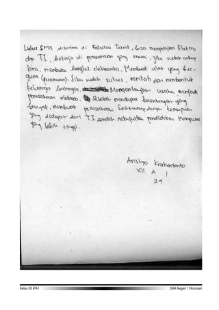 Kelas XII IPA1 TA 2006-2007 SMA Negeri 1 Wonosari
 