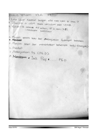 Kelas XII IPA1 TA 2006-2007 SMA Negeri 1 Wonosari
 