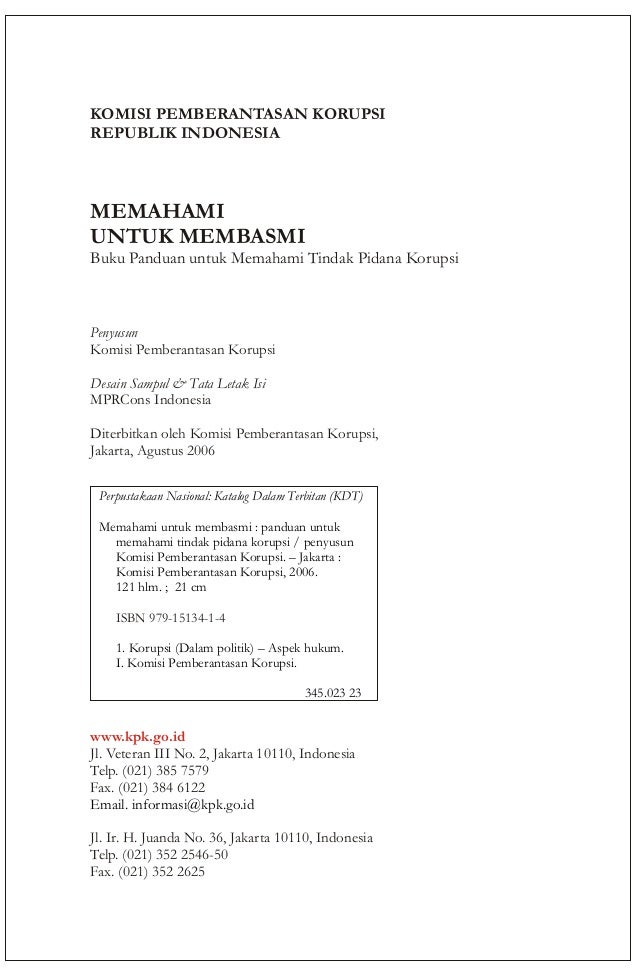 Buku saku korupsi Buku saku korupsi