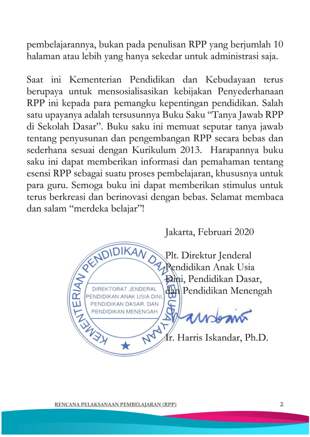 Buku saku rpp satu lembar 2020 | PDF