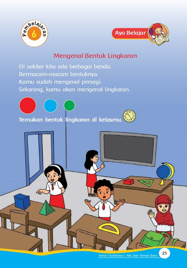  Buku  siswa kelas 1 sd tematik 1 diriku