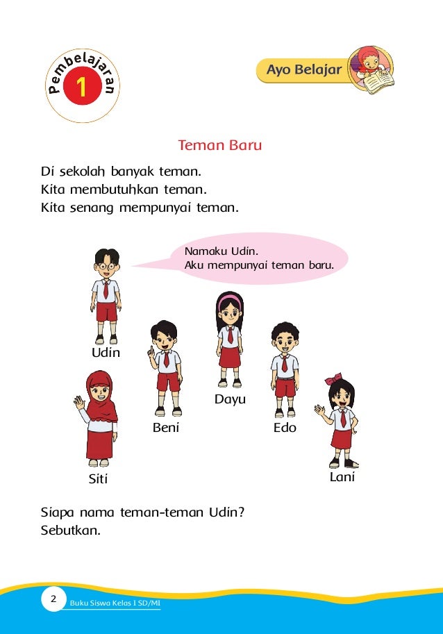 Buku siswa kelas 1 sd tematik 1. diriku