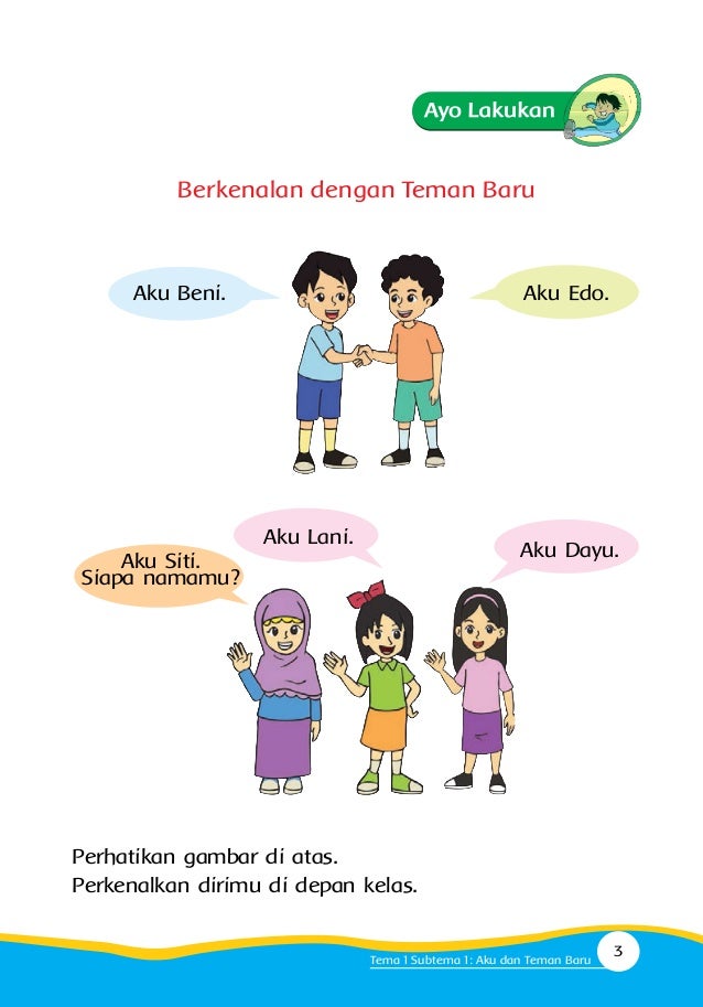 Buku siswa kelas 1 sd tematik 1. diriku
