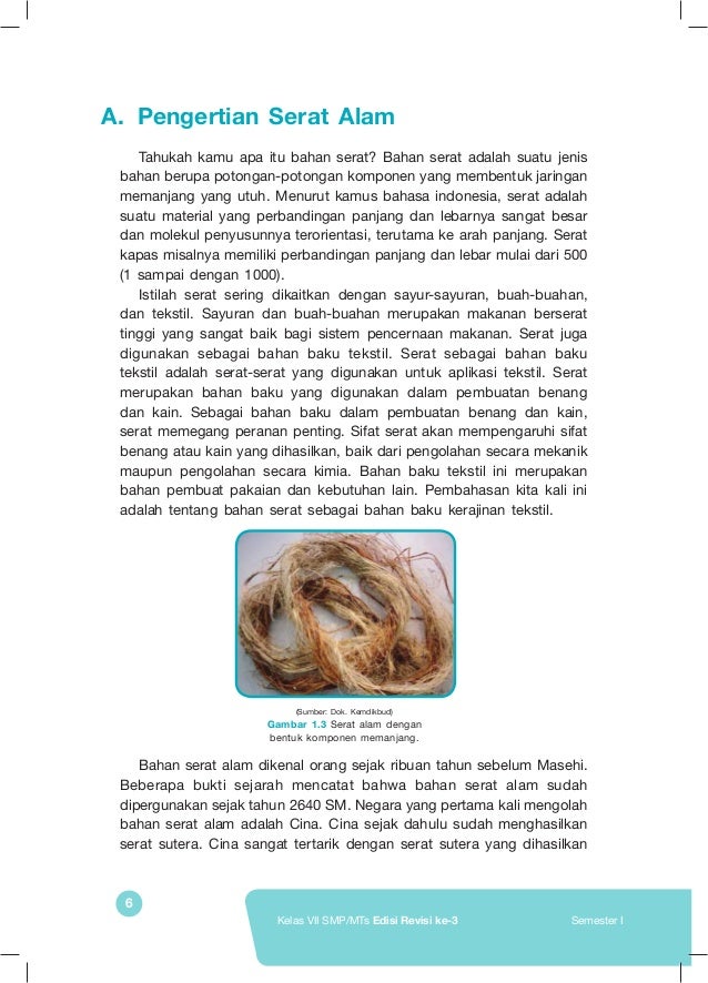 Buku Siswa Prakarya Kelas 7 Kurikulum 2013 Revisi 2017 Semester I