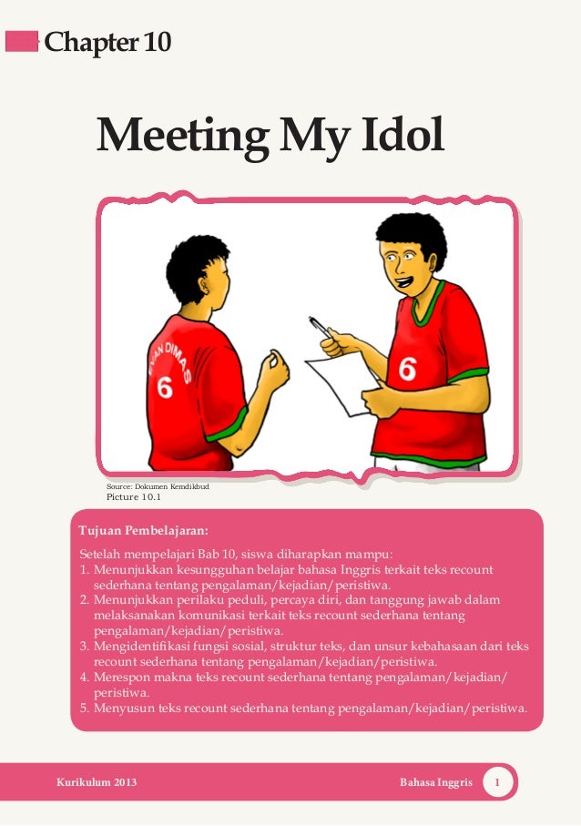 Meeting My Idol Bahasa Inggris Kelas 10 Dunia Sekolah ID