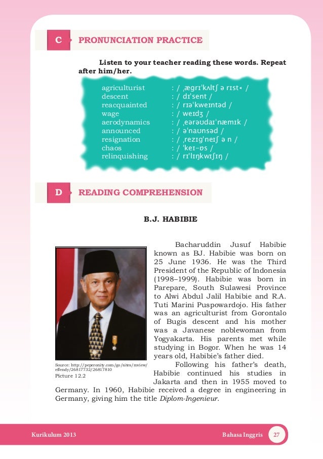 Contoh Biografi Contoh Teks Biografi Bj Habibie Bahasa Inggris