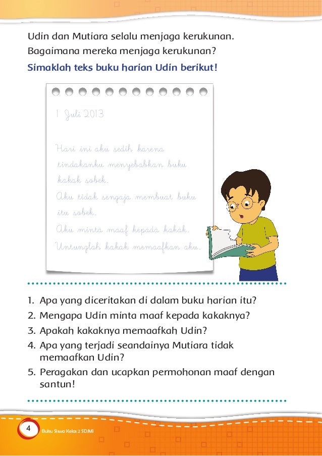 Buku siswa kelas 2 SD tema 1 hidup rukun-Kemendikbud 