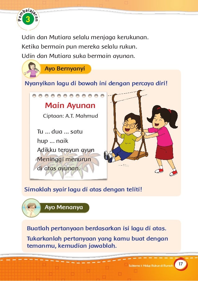 Buku Siswa Kelas 2 Sd Tema 1 Hidup Rukun Kemendikbud Kurikulum 2013