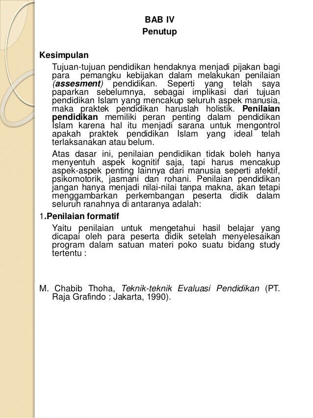 Standar Penilaian Dalam Perspektif Pendidikan Agama Islam