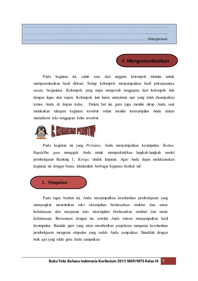 Rpp Teks Tanggapan Kritis Kelas 9 - Dunia Sosial