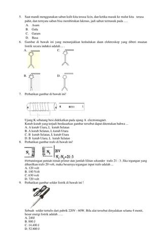 Buku Try Out Pengawas UN  IPA SMP  SMP Negeri 1 Bancar Kabupaten Tuban Tahun 2013