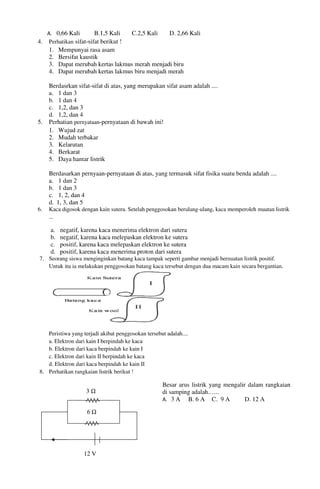 Buku Try Out Pengawas UN  IPA SMP  SMP Negeri 1 Bancar Kabupaten Tuban Tahun 2013