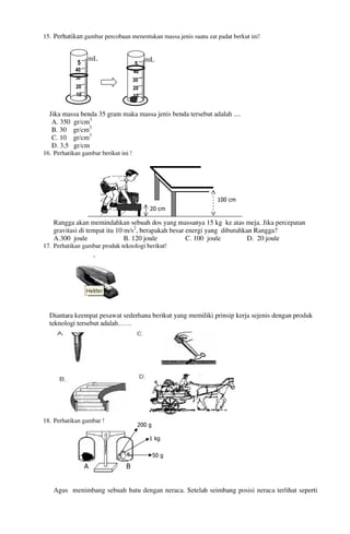 Buku Try Out Pengawas UN  IPA SMP  SMP Negeri 1 Bancar Kabupaten Tuban Tahun 2013