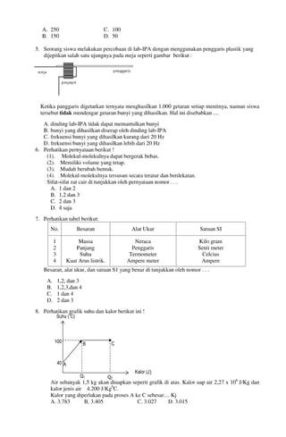 Buku Try Out Pengawas UN  IPA SMP  SMP Negeri 1 Bancar Kabupaten Tuban Tahun 2013