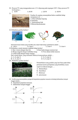 Buku Try Out Pengawas UN  IPA SMP  SMP Negeri 1 Bancar Kabupaten Tuban Tahun 2013