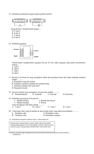 Buku Try Out Pengawas UN  IPA SMP  SMP Negeri 1 Bancar Kabupaten Tuban Tahun 2013