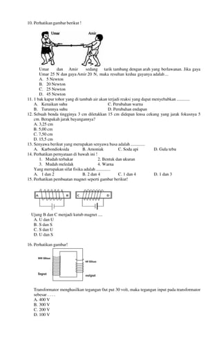 Buku Try Out Pengawas UN  IPA SMP  SMP Negeri 1 Bancar Kabupaten Tuban Tahun 2013
