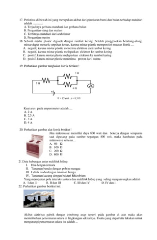 Buku Try Out Pengawas UN  IPA SMP  SMP Negeri 1 Bancar Kabupaten Tuban Tahun 2013