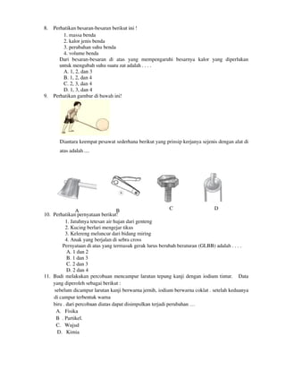 Buku Try Out Pengawas UN  IPA SMP  SMP Negeri 1 Bancar Kabupaten Tuban Tahun 2013